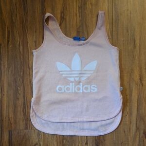 Adidas Light Pink Sleeveless Top with White Logo